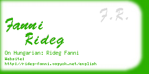 fanni rideg business card